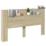 Vidaxl hoofdbord kast met led sonoma eiken bewerkt hout