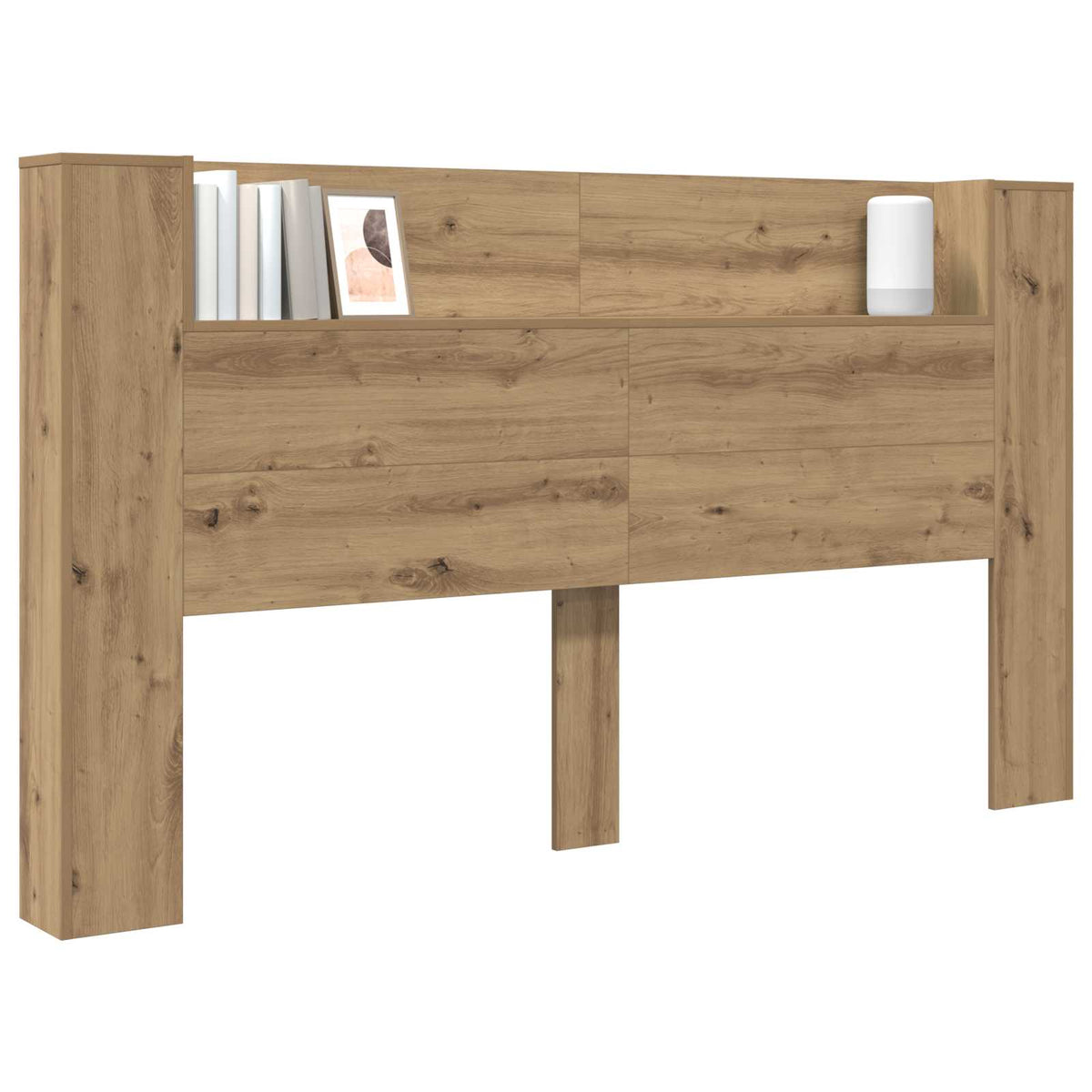 Vidaxl hoofdbord kast met led artisanaal eiken bewerkt hout