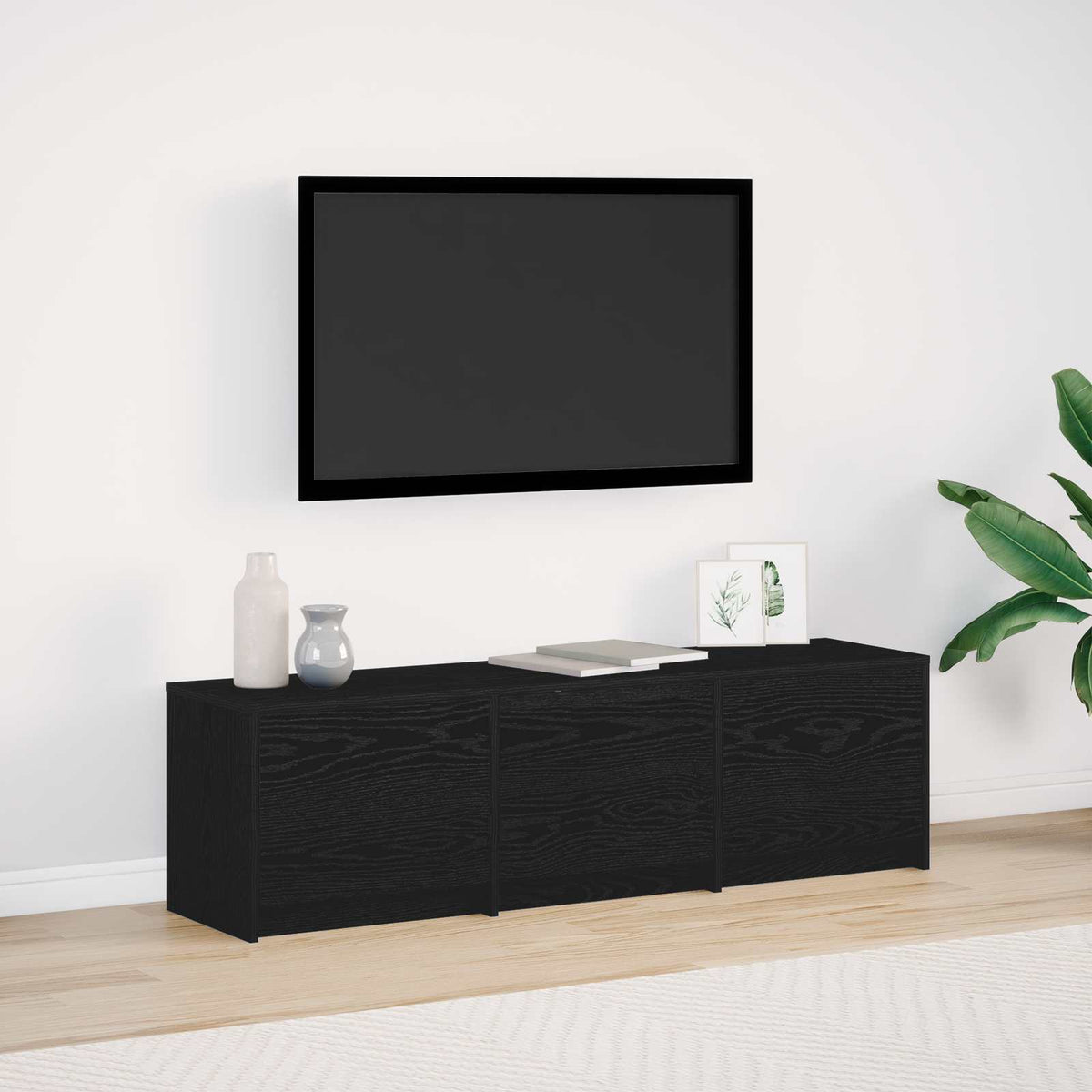 Vidaxl tv-kast zwart eiken bewerkt hout