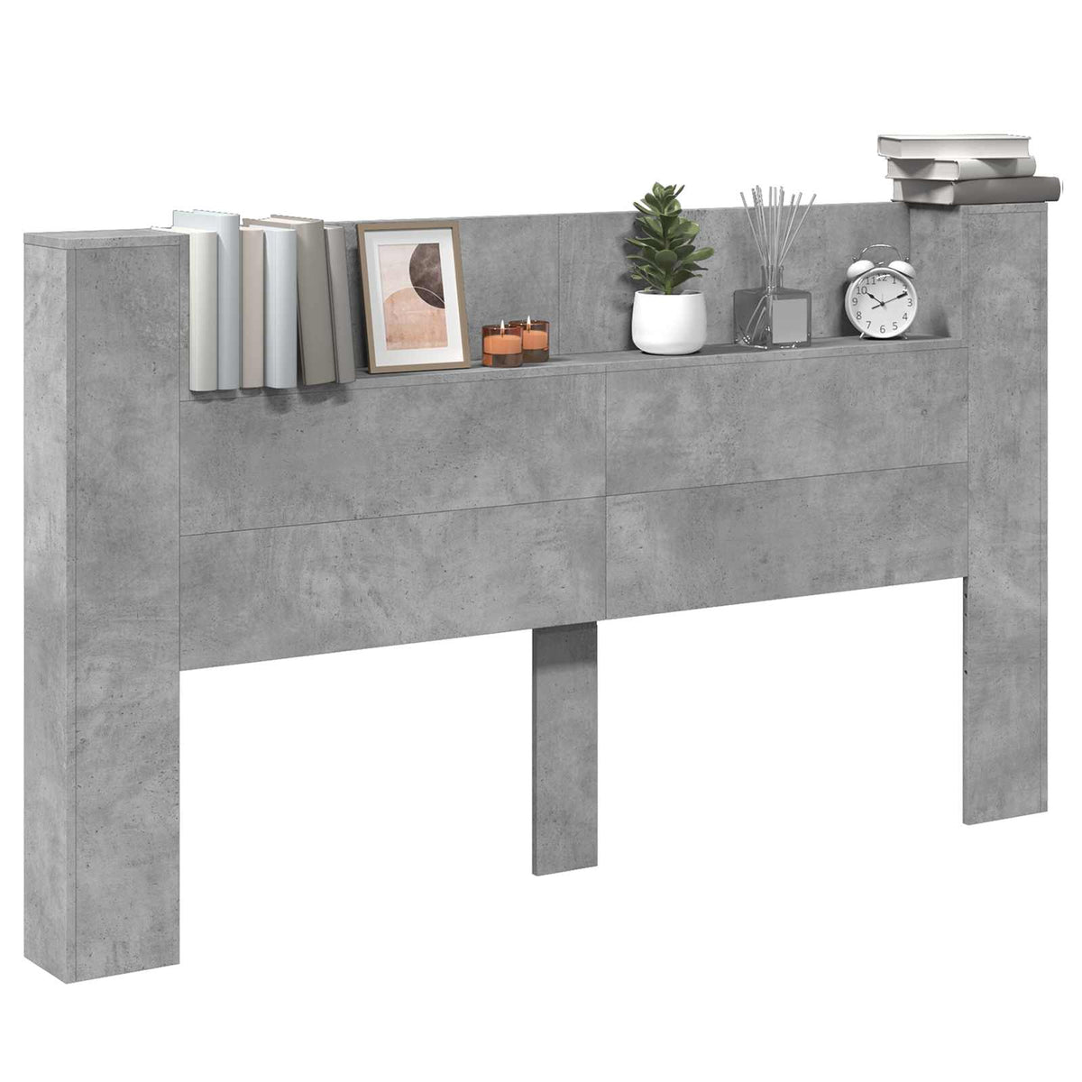Vidaxl hoofdbord kast met led betonkleurig bewerkt hout