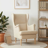 Vidaxl fauteuil crème stof