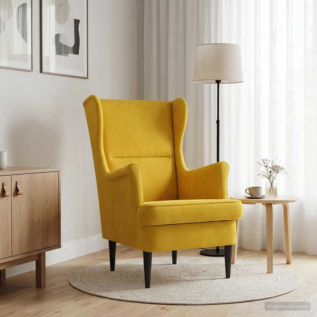 Vidaxl fauteuil geel fluweel