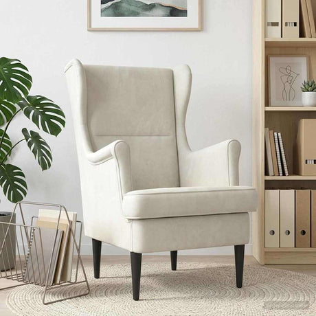 Vidaxl fauteuil crèmekleurig fluweel