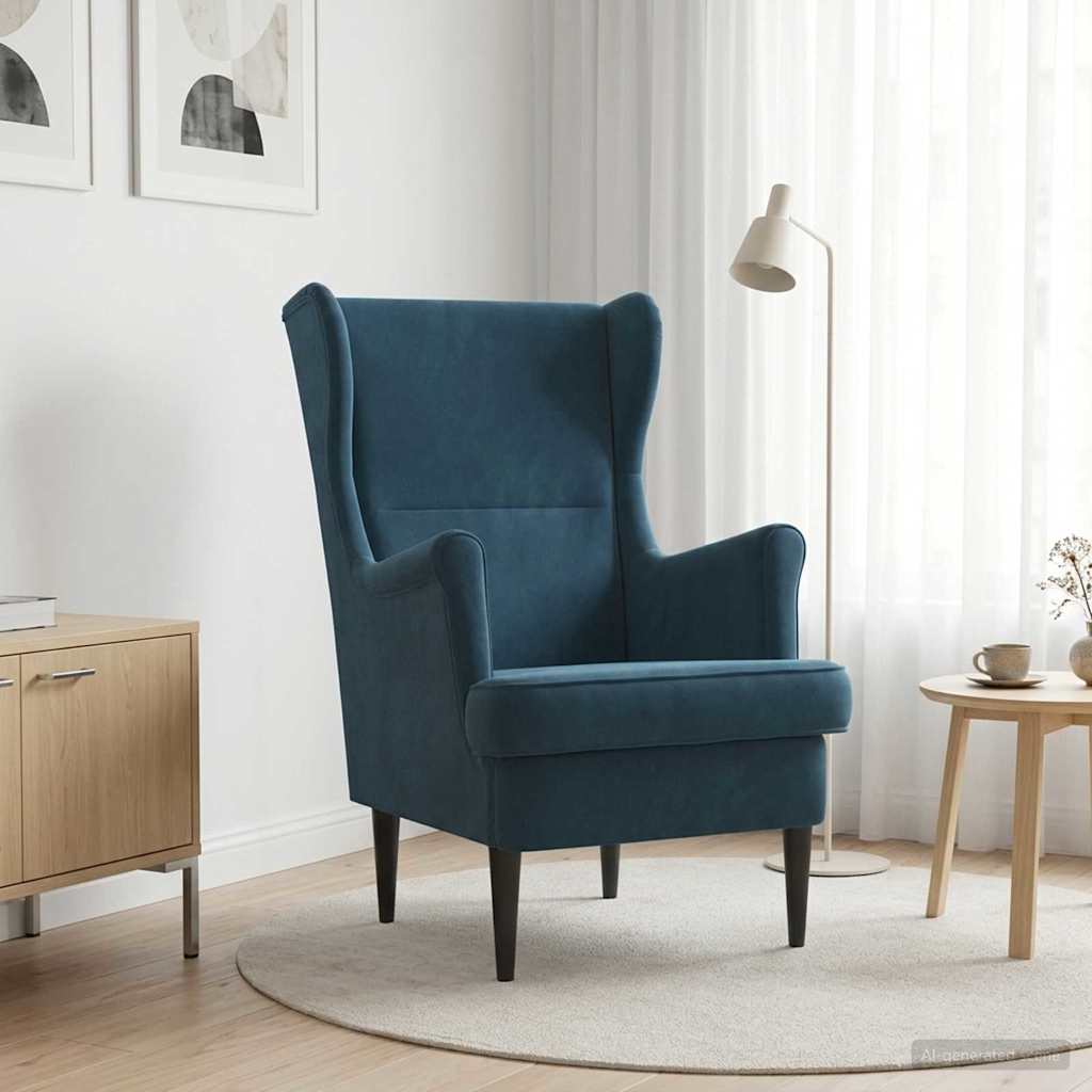 Vidaxl fauteuil blauw fluweel