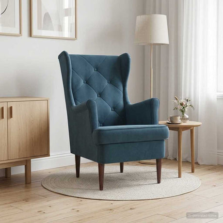 Vidaxl fauteuil blauw fluweel