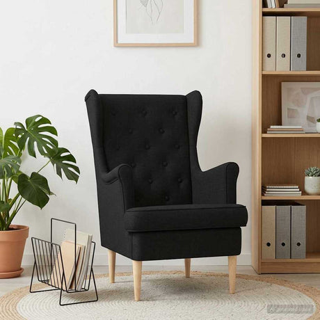 Vidaxl fauteuil zwart stof
