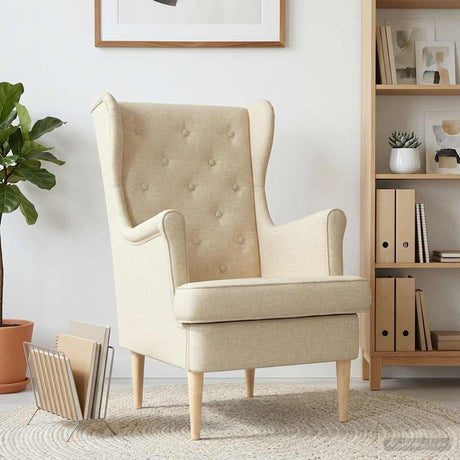 Vidaxl fauteuil crèmekleurig stof