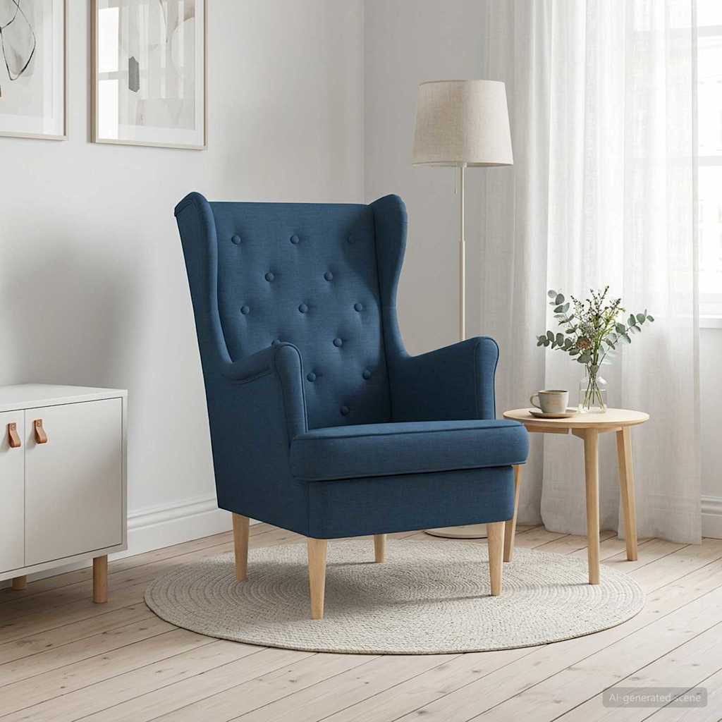 Vidaxl fauteuil blauw stof