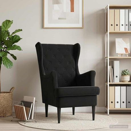 Vidaxl fauteuil zwart fluweel