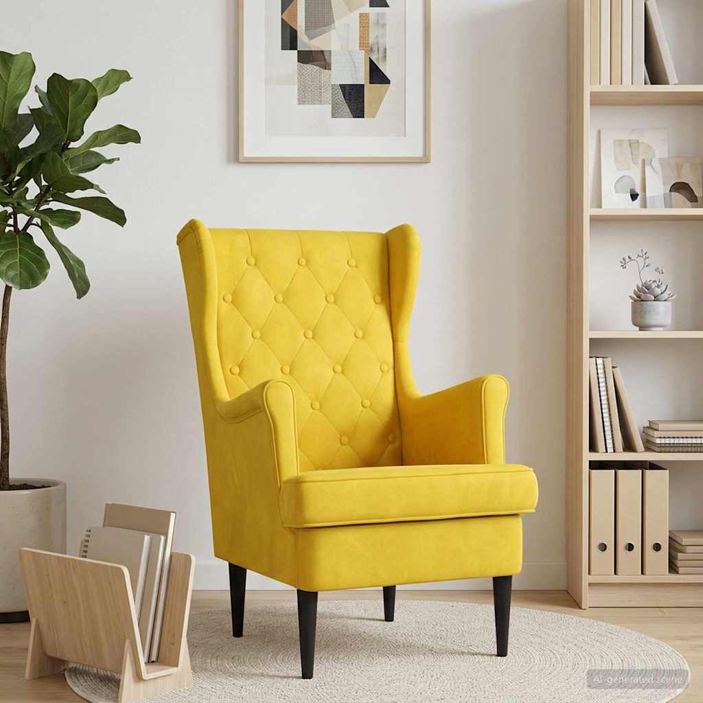 Vidaxl fauteuil geel fluweel