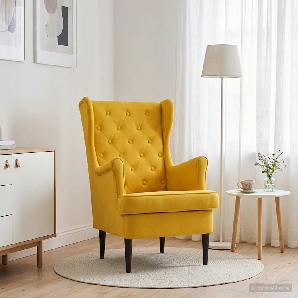 Vidaxl fauteuil geel fluweel