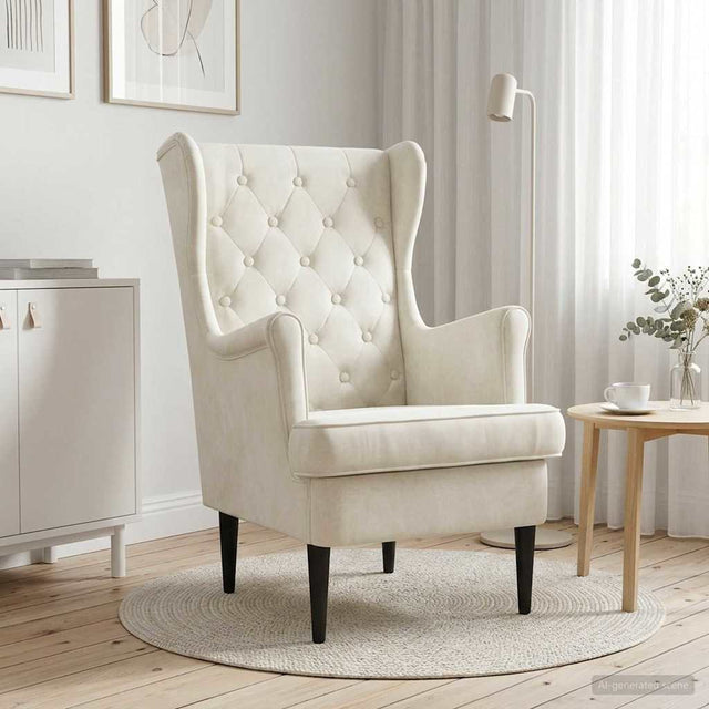 Vidaxl fauteuil crèmekleurig fluweel