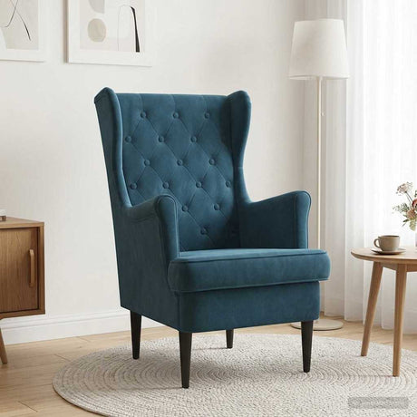 Vidaxl fauteuil blauw fluweel