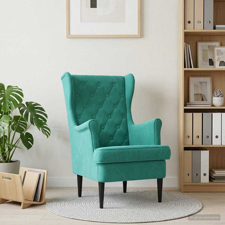 Vidaxl fauteuil turquoise fluweel