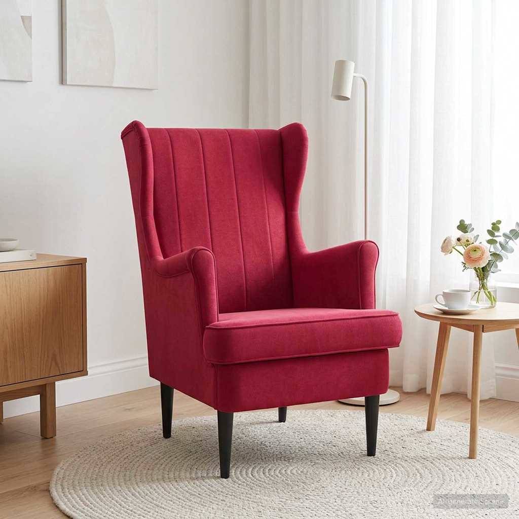 Vidaxl fauteuil wijnrood fluweel