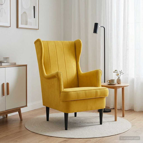 Vidaxl fauteuil geel fluweel