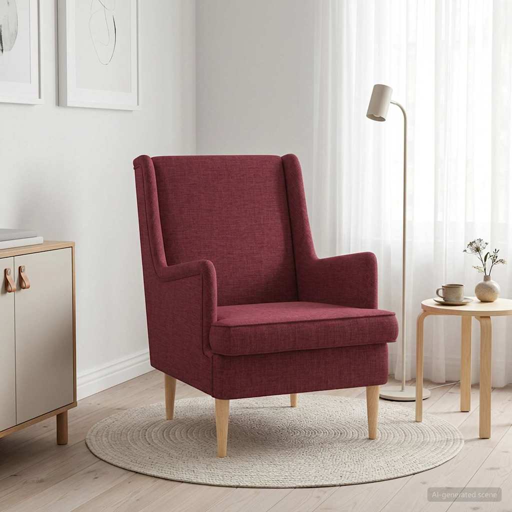 Vidaxl fauteuil wijnrood stof