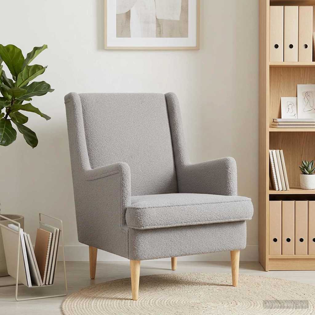 Vidaxl fauteuil lichtgrijs bouclé