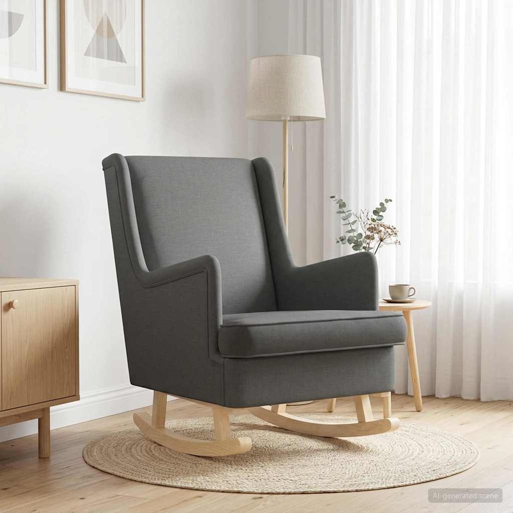 Vidaxl schommelstoel donkergrijs 62 x 80 x 85 cm stof