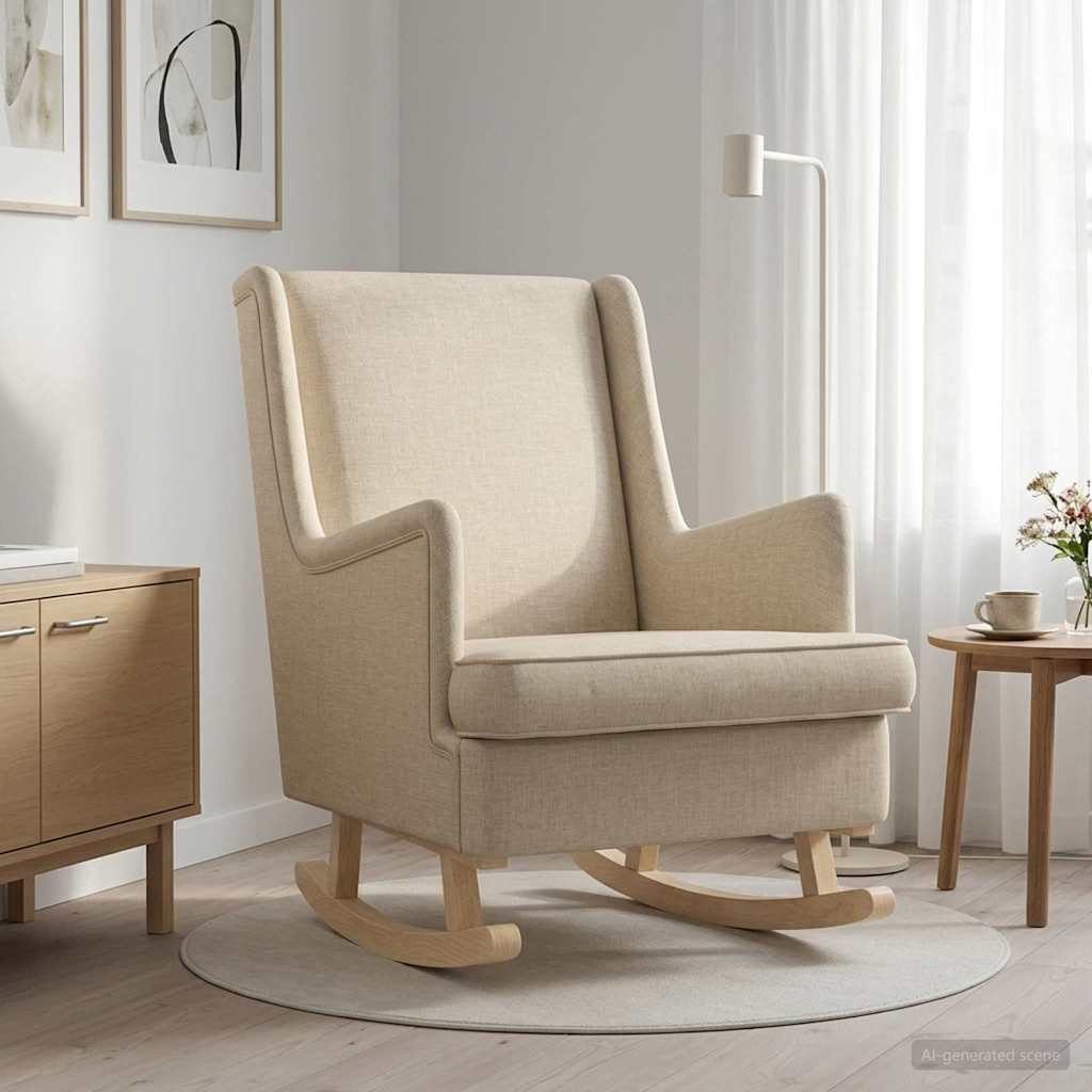 Vidaxl schommelstoel crème 62 x 80 x 85 cm stof