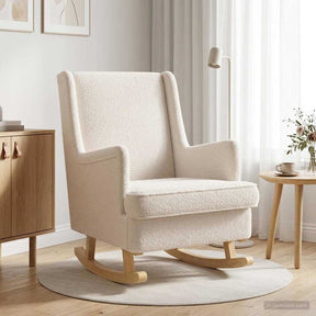 Vidaxl schommelstoel crèmekleurig 62 x 80 x 85 cm bouclé