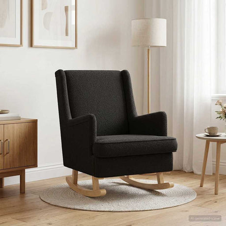 Vidaxl schommelstoel zwart 62 x 80 x 85 cm bouclé
