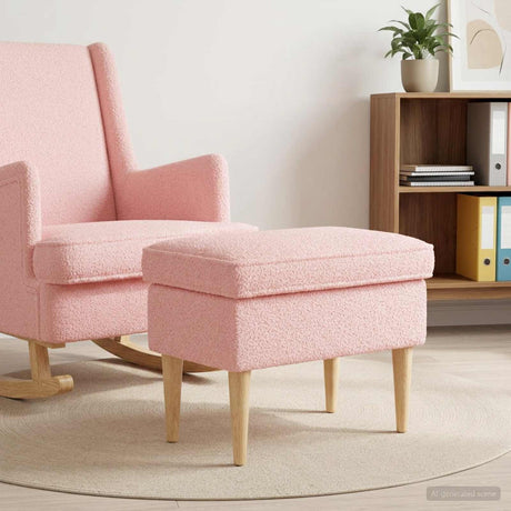 Vidaxl voetenbank roze 55 x 35 x 41 cm bouclé