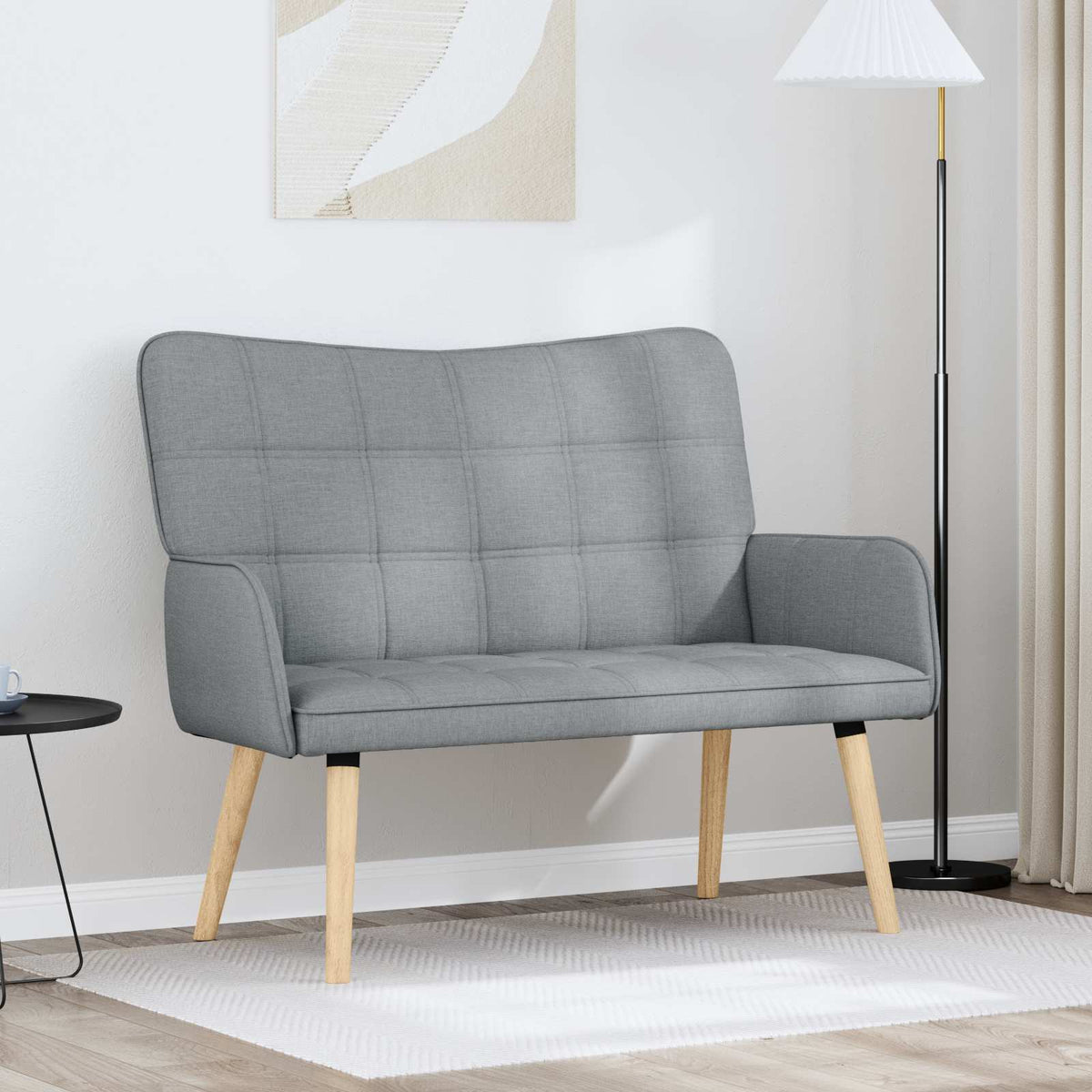 Vidaxl 2-zits sofa lichtgrijs 115 x 61 x 87 cm stof