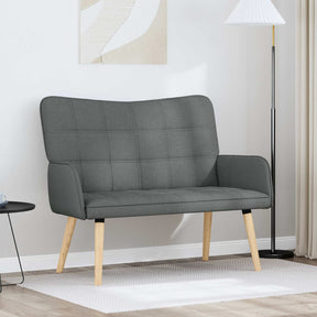 Vidaxl 2-zits sofa donkergrijs 115 x 61 x 87 cm stof