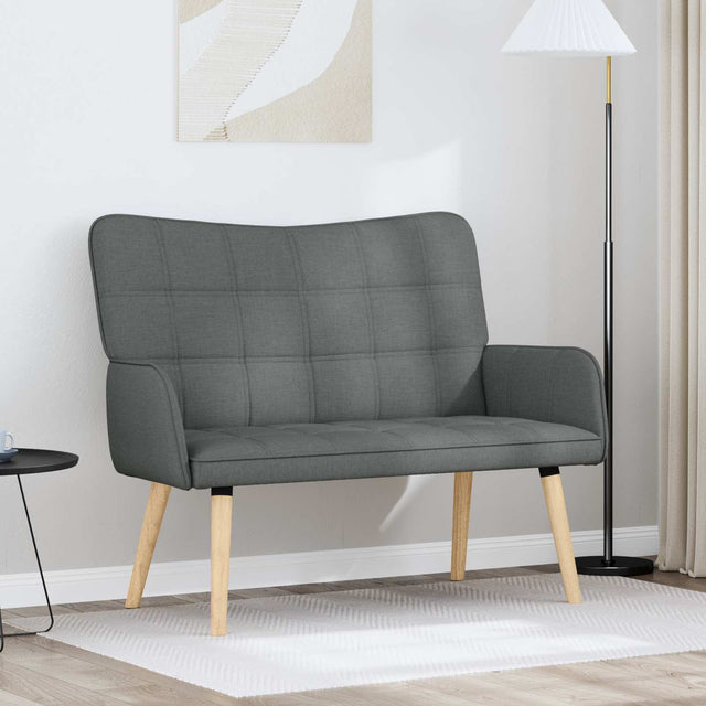 Vidaxl 2-zits sofa donkergrijs 115 x 61 x 87 cm stof