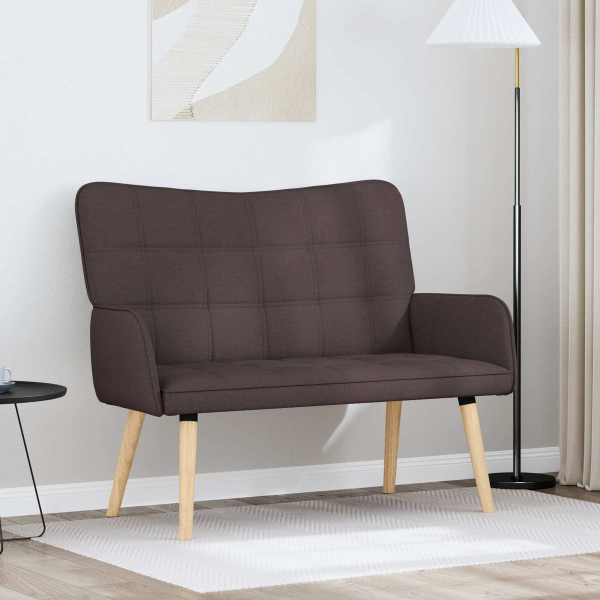 Vidaxl 2-zits sofa donkerbruin 115 x 61 x 87 cm stof