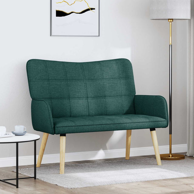 Vidaxl 2-zits sofa donkergroen 115 x 61 x 87 cm stof