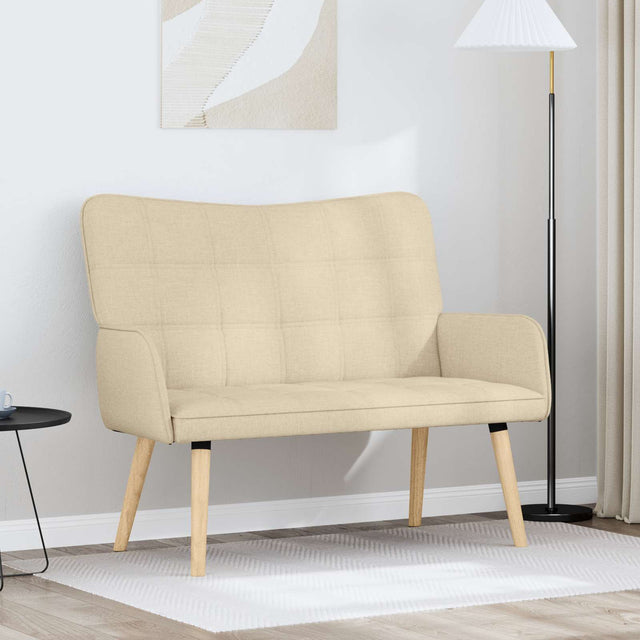 Vidaxl 2-zits sofa crèmekleurig 115 x 61 x 87 cm stof