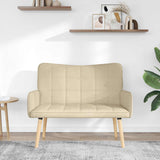 Vidaxl 2-zits sofa crèmekleurig 115 x 61 x 87 cm stof