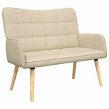 Vidaxl 2-zits sofa crèmekleurig 115 x 61 x 87 cm stof