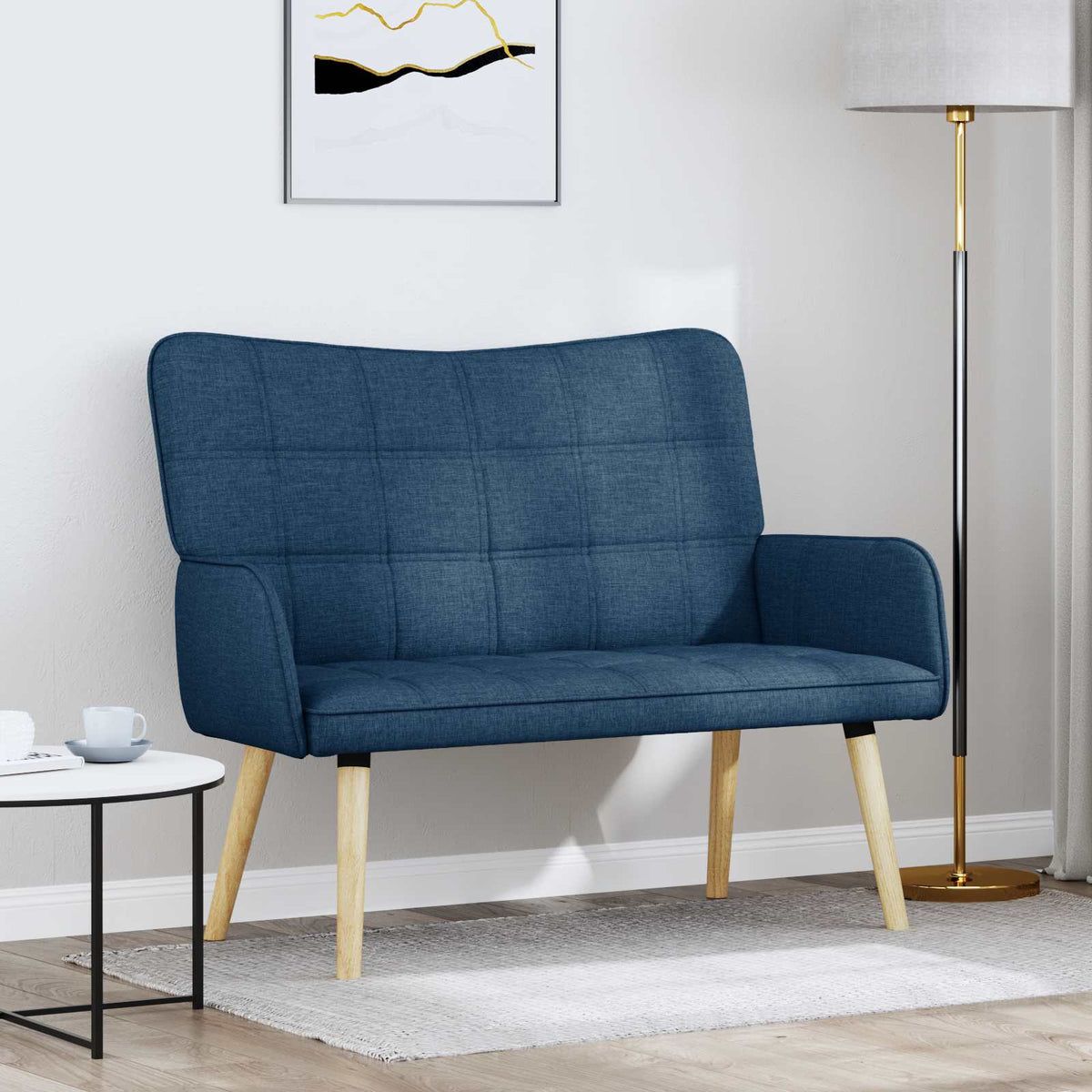 Vidaxl 2-zits sofa blauw 115 x 61 x 87 cm stof