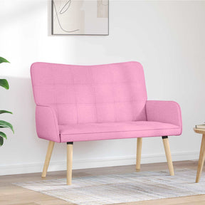 Vidaxl 2-zits sofa roze 115 x 61 x 87 cm stof