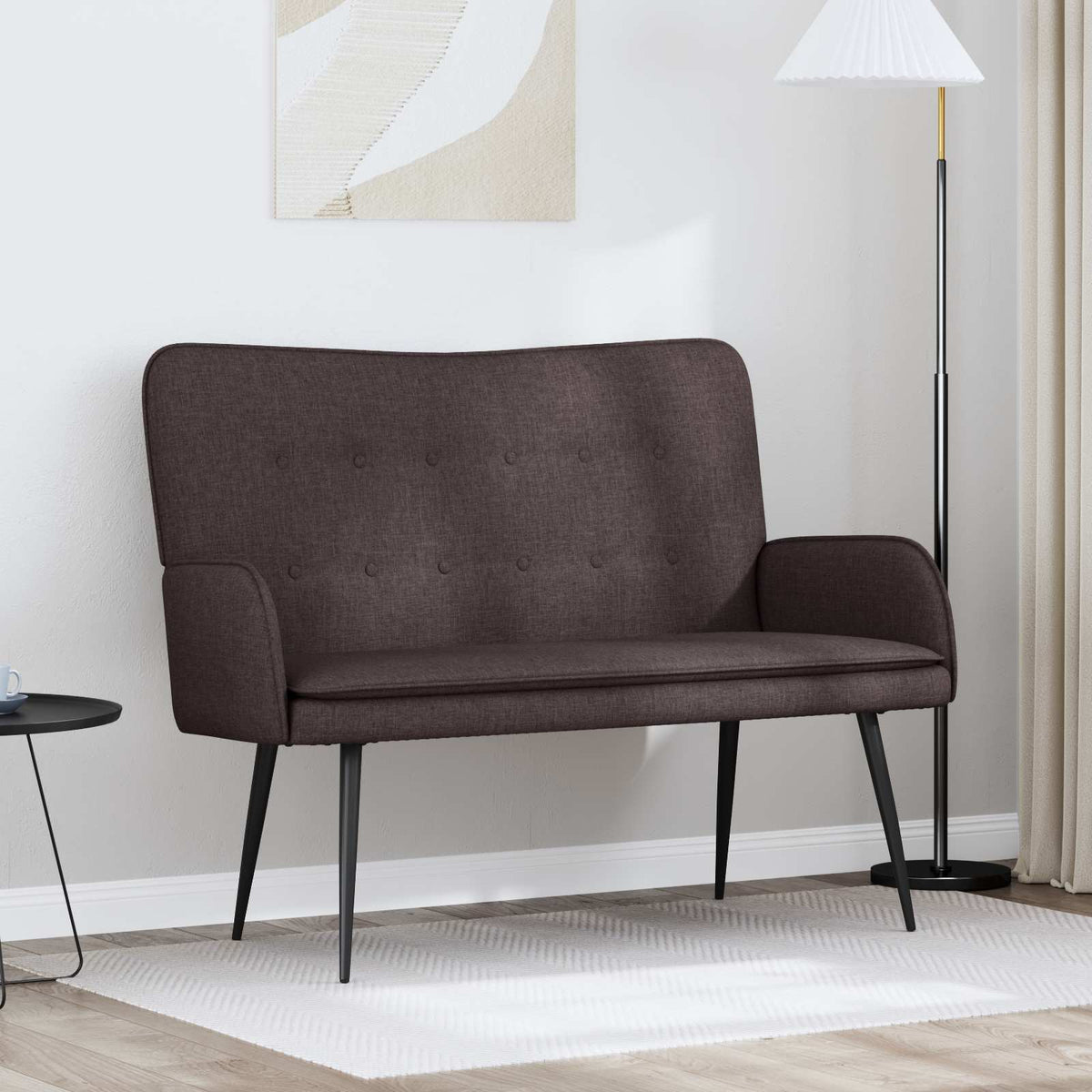 Vidaxl 2-zits sofa donkerbruin 115 x 61 x 87 cm stof