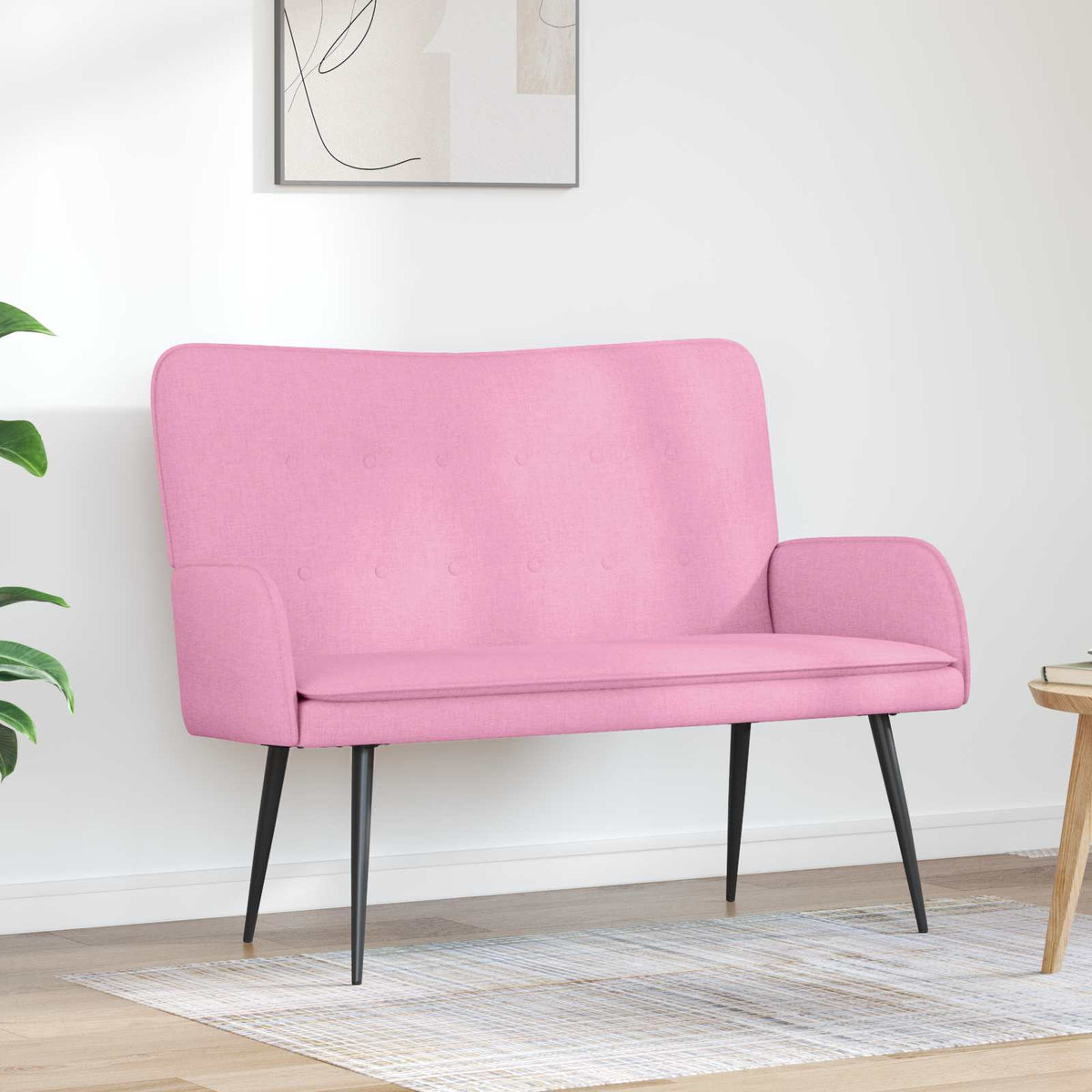 Vidaxl 2-zits sofa roze 115 x 61 x 87 cm stof