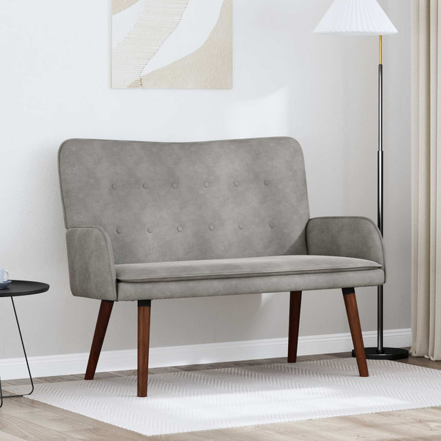 Vidaxl 2-zits sofa lichtgrijs 115 x 61 x 87 cm fluweel