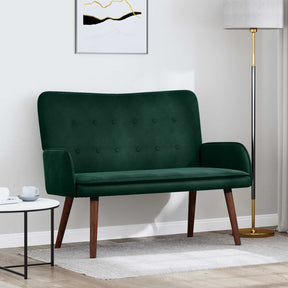 Vidaxl 2-zits sofa donkergroen 115 x 61 x 87 cm fluweel