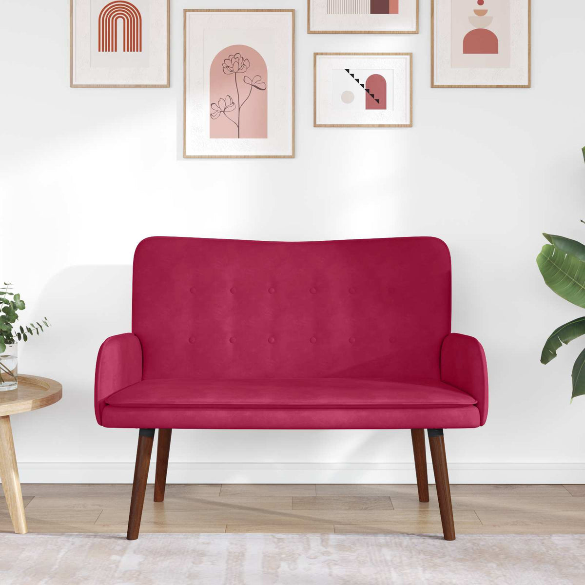 Vidaxl 2-zits sofa wijnrood 115 x 61 x 87 cm fluweel