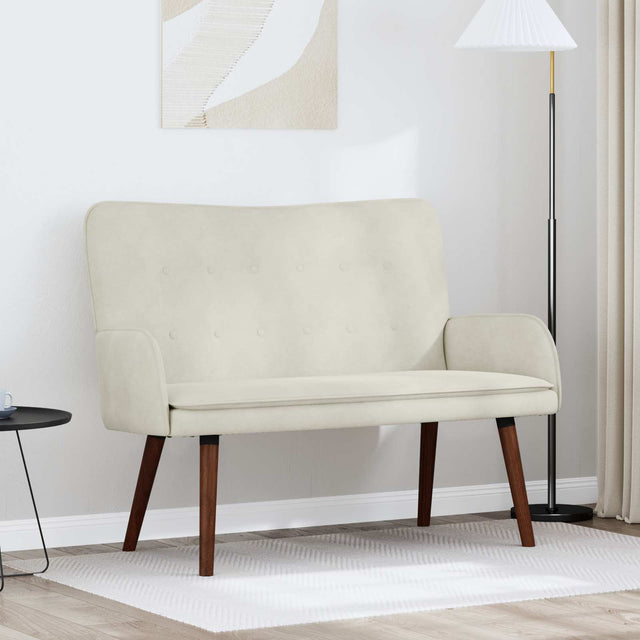 Vidaxl 2-zits sofa crèmekleurig 115 x 61 x 87 cm fluweel
