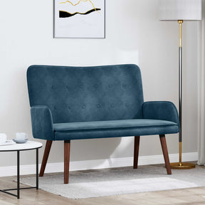 Vidaxl 2-zits sofa blauw 115 x 61 x 87 cm fluweel