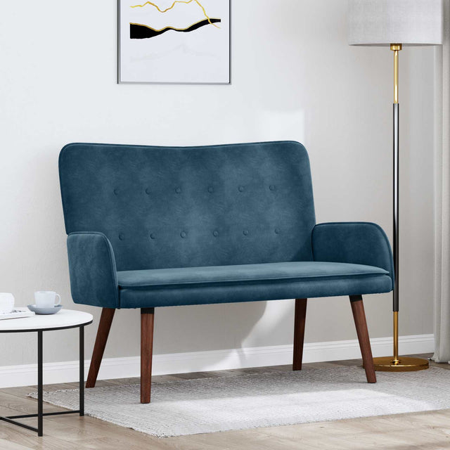 Vidaxl 2-zits sofa blauw 115 x 61 x 87 cm fluweel
