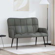 Vidaxl 2-zits sofa donkergrijs 115 x 61 x 87 cm stof