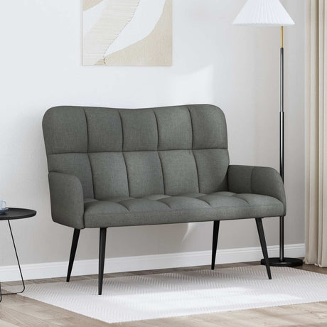 Vidaxl 2-zits sofa donkergrijs 115 x 61 x 87 cm stof
