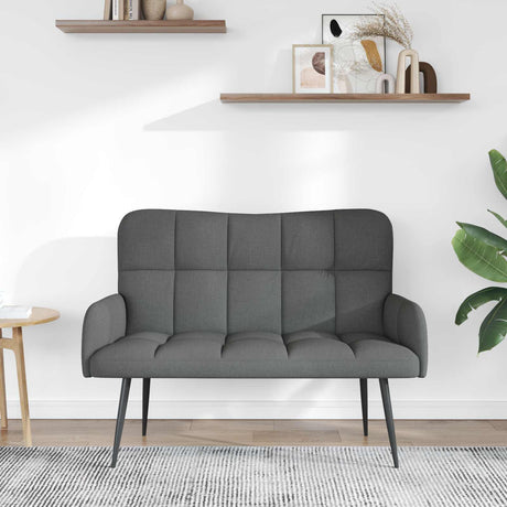 Vidaxl 2-zits sofa donkergrijs 115 x 61 x 87 cm stof