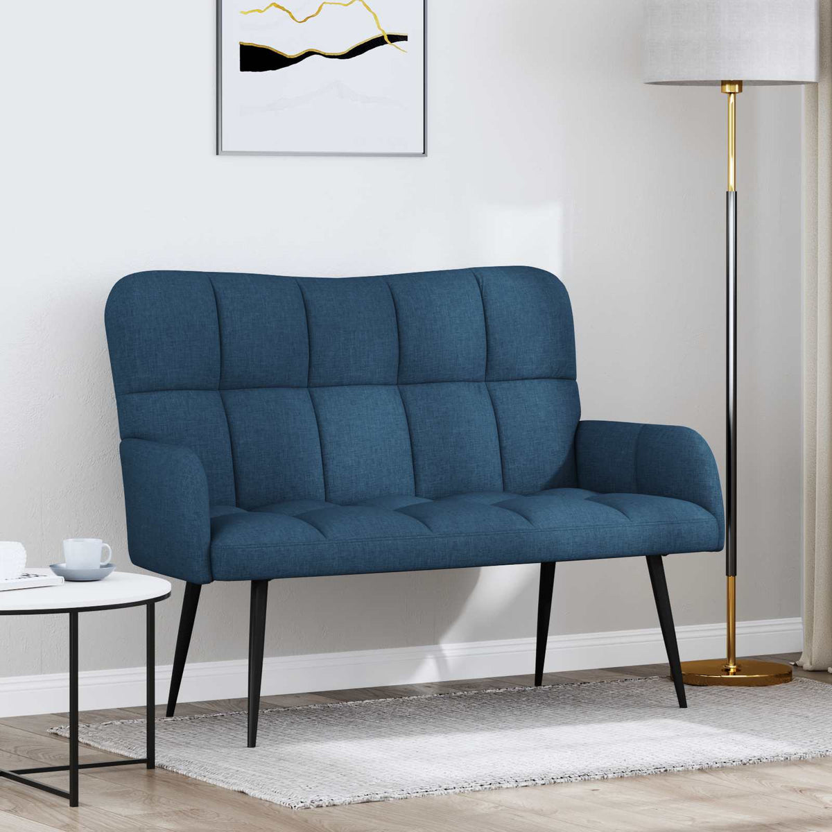 Vidaxl 2-zits sofa blauw 115 x 61 x 87 cm stof