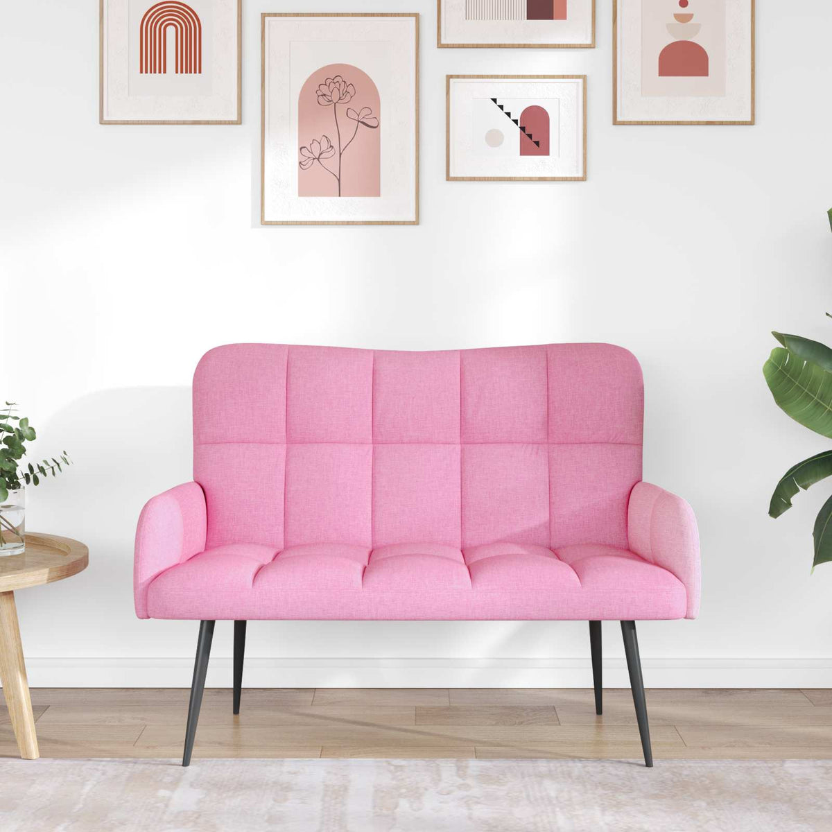 Vidaxl 2-zits sofa roze 115 x 61 x 87 cm stof
